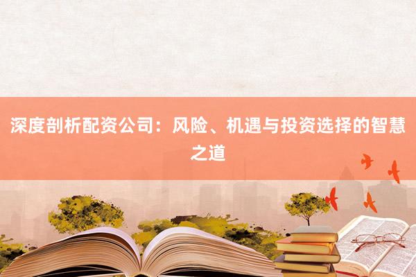 深度剖析配资公司：风险、机遇与投资选择的智慧之道