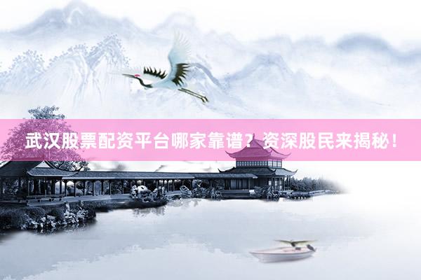 武汉股票配资平台哪家靠谱？资深股民来揭秘！